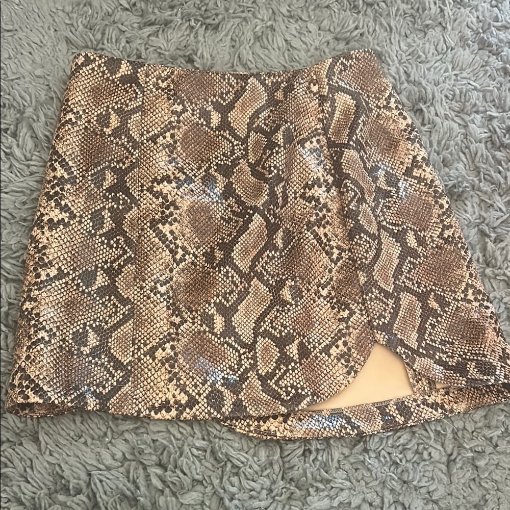 Snakeskin Print Mini Skirt